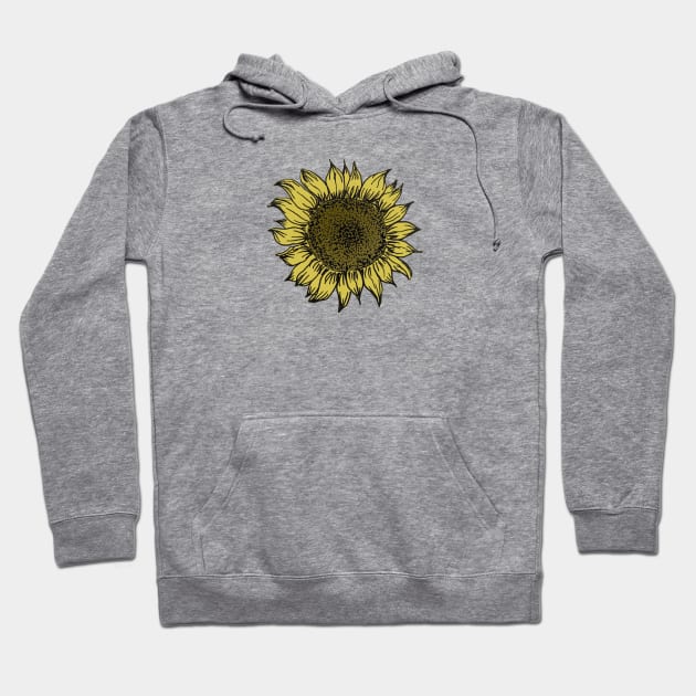 Vintage Hand drawn Sunflower Hoodie by novabee